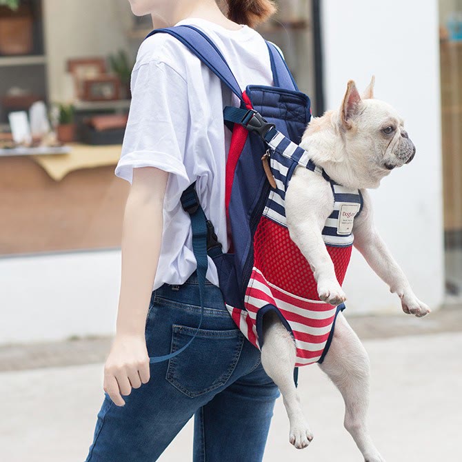 Breathable Canvas Pet Carrier Front Backpack Legs Out Easy-Fits Dog Carrier