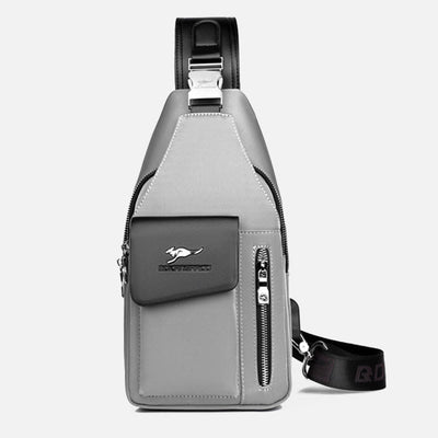 Double Layer Casual Sling Bag One-Shoulder Backpack for Men