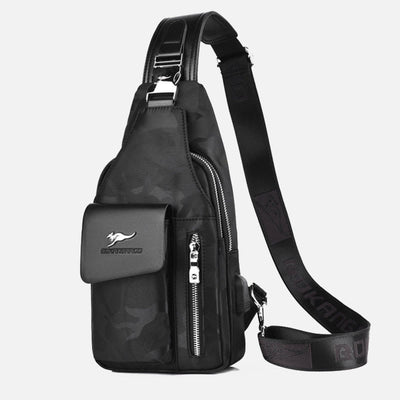 Double Layer Casual Sling Bag One-Shoulder Backpack for Men