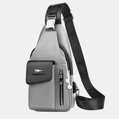 Double Layer Casual Sling Bag One-Shoulder Backpack for Men