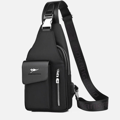 Double Layer Casual Sling Bag One-Shoulder Backpack for Men