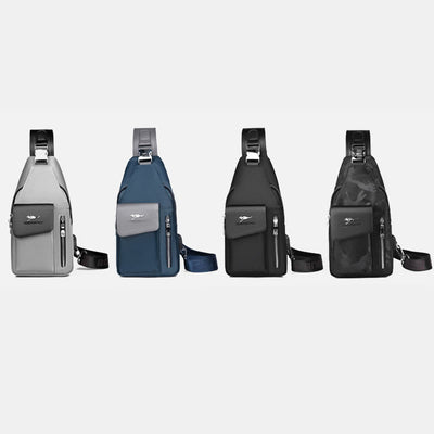 Double Layer Casual Sling Bag One-Shoulder Backpack for Men