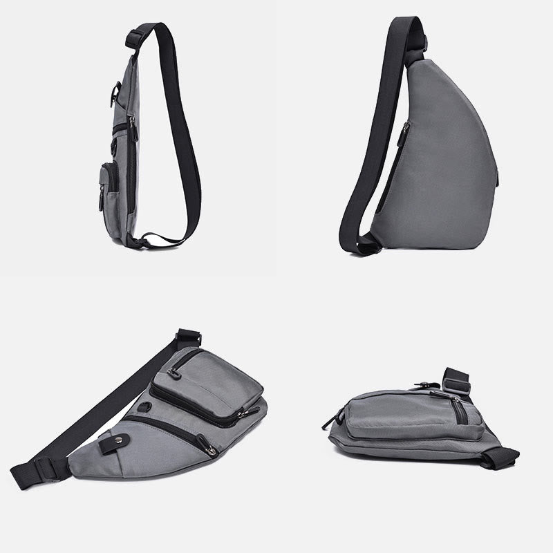 Anti-theft Multi-Pocket Sling Bag Lightweight Travel Underarm Bag