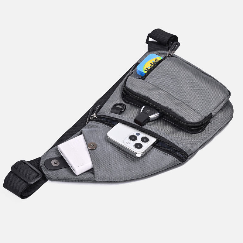 Anti-theft Multi-Pocket Sling Bag Lightweight Travel Underarm Bag