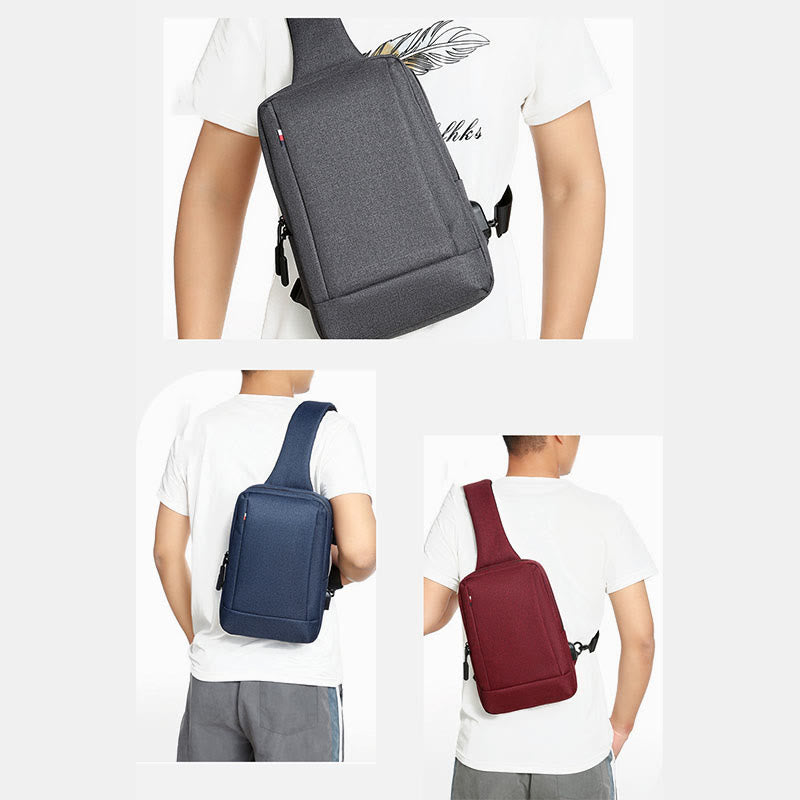 Travel Business One-Shoulder Backpack Sling Bag with USB Charging Port