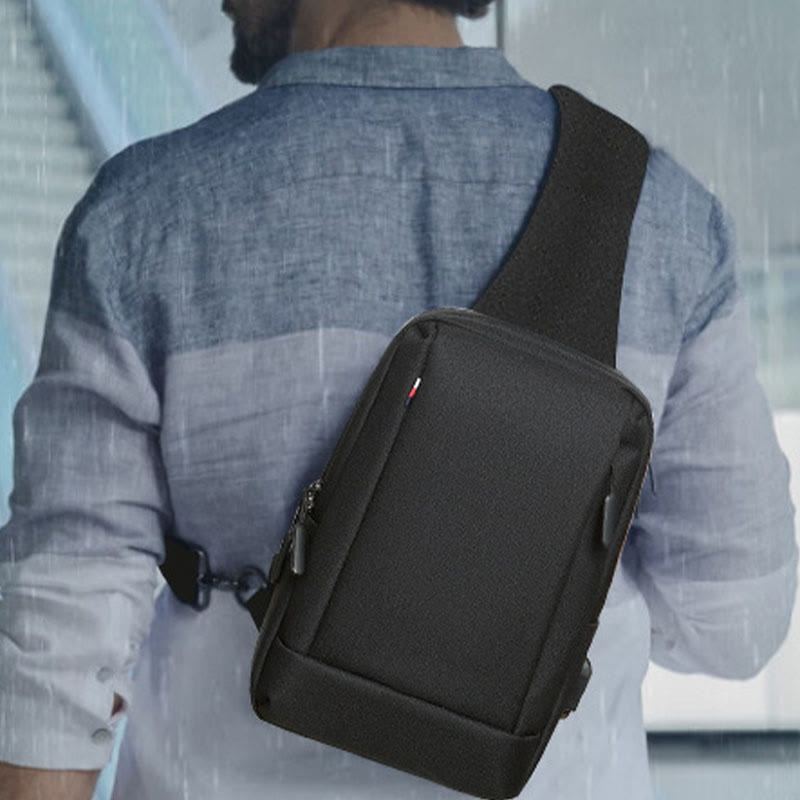 Travel Business One-Shoulder Backpack Sling Bag with USB Charging Port