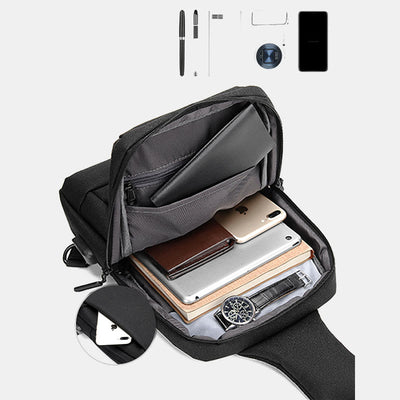 Travel Business One-Shoulder Backpack Sling Bag with USB Charging Port