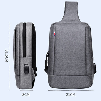 Travel Business One-Shoulder Backpack Sling Bag with USB Charging Port