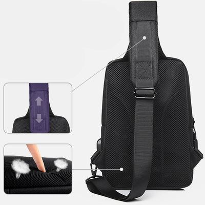 Travel Business One-Shoulder Backpack Sling Bag with USB Charging Port