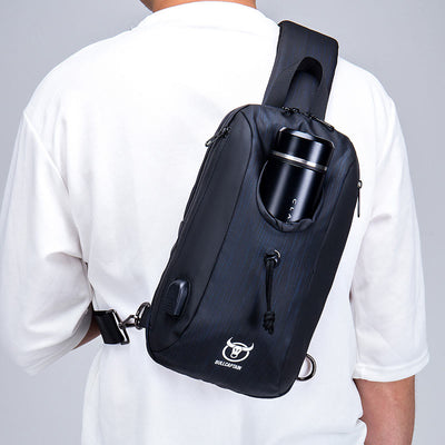 Business Sling Backpack Chest Bag Daypack with Bottle Holder