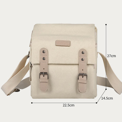 Vintage Compact Canvas Crossbody Camera Bag with Detachable Insert Case