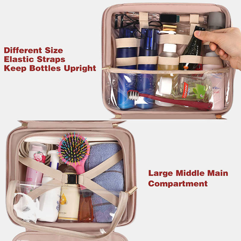 Portable Toiletry Bag Makeup Costmetic Organizer with Dry Wet Depart Pocket