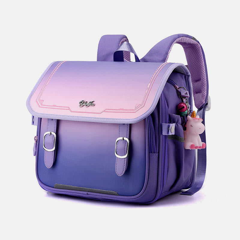 Gradient Color Kids Backpack Elementary School Bag for Girls Boys