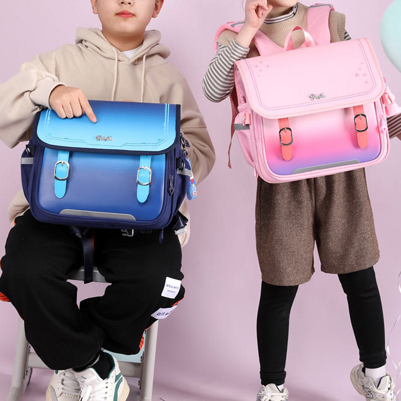 Gradient Color Kids Backpack Elementary School Bag for Girls Boys