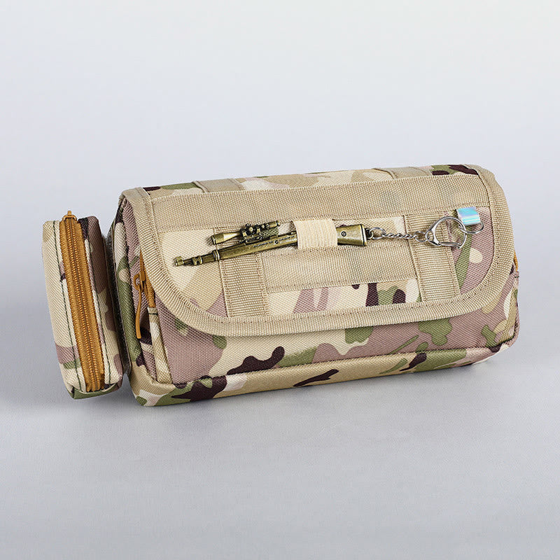 Tactical Large Capacity Pen Pouch Camo Zip Pen Organizer