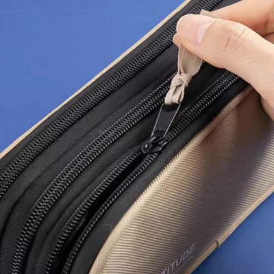 Triple Zip Big Capacity Pencil Case Office College School Pen Pouch