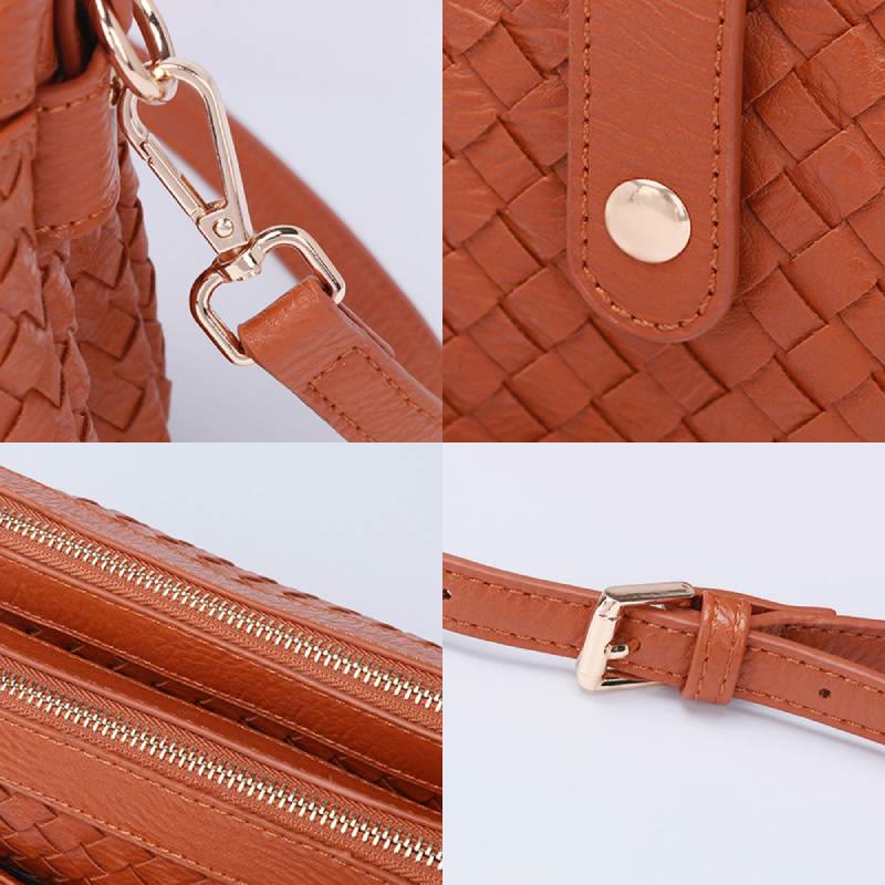 Multifunctional Underarm Handbag For Women Woven Leather Crossbody Bag