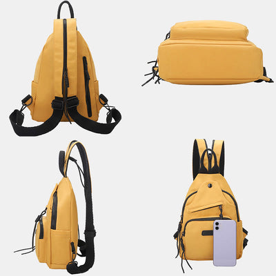 Casual Hiking Daypack Nylon Crossbody Bag Sling Backpack for Women