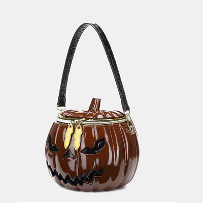 Novelty Pumpkin Shaped Handbag Crossbody Bag Halloween Pumpkin Purse