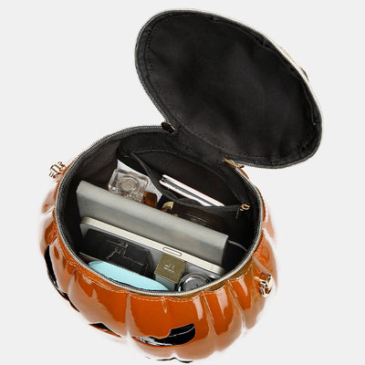 Novelty Pumpkin Shaped Handbag Crossbody Bag Halloween Pumpkin Purse