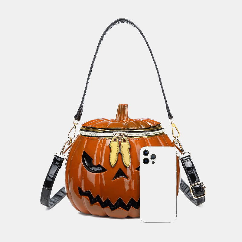 Novelty Pumpkin Shaped Handbag Crossbody Bag Halloween Pumpkin Purse