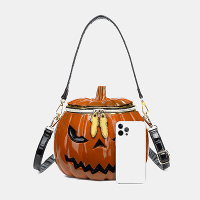 Novelty Pumpkin Shaped Handbag Crossbody Bag Halloween Pumpkin Purse