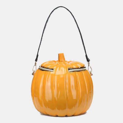 Novelty Pumpkin Shaped Handbag Crossbody Bag Halloween Pumpkin Purse