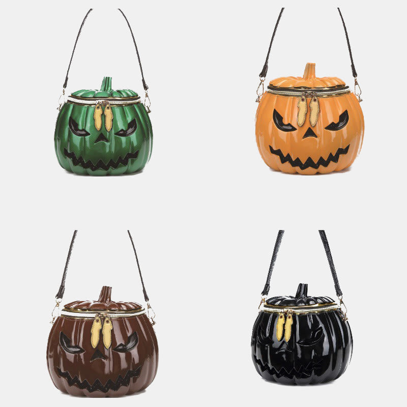 Novelty Pumpkin Shaped Handbag Crossbody Bag Halloween Pumpkin Purse