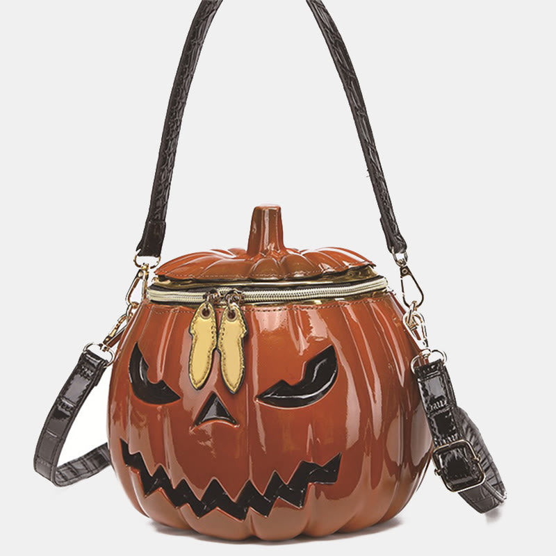 Novelty Pumpkin Shaped Handbag Crossbody Bag Halloween Pumpkin Purse