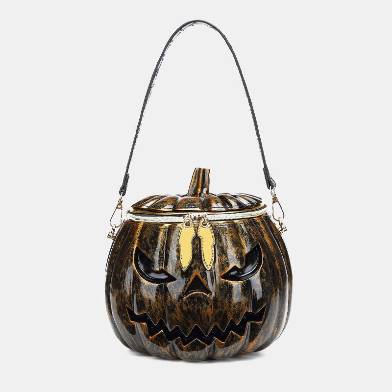 Novelty Pumpkin Shaped Handbag Crossbody Bag Halloween Pumpkin Purse