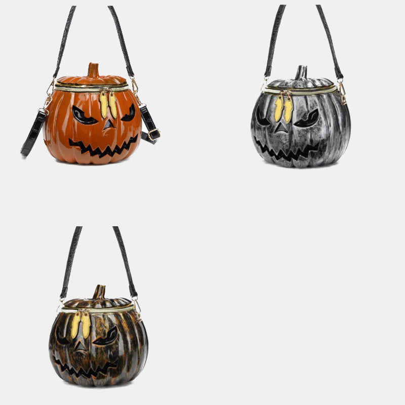 Novelty Pumpkin Shaped Handbag Crossbody Bag Halloween Pumpkin Purse