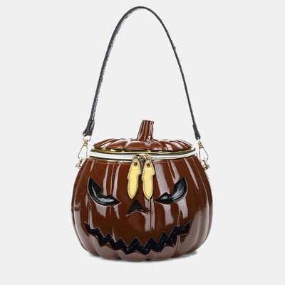 Novelty Pumpkin Shaped Handbag Crossbody Bag Halloween Pumpkin Purse