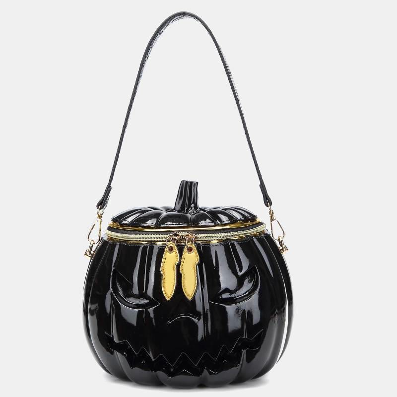 Novelty Pumpkin Shaped Handbag Crossbody Bag Halloween Pumpkin Purse