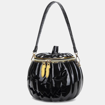 Novelty Pumpkin Shaped Handbag Crossbody Bag Halloween Pumpkin Purse