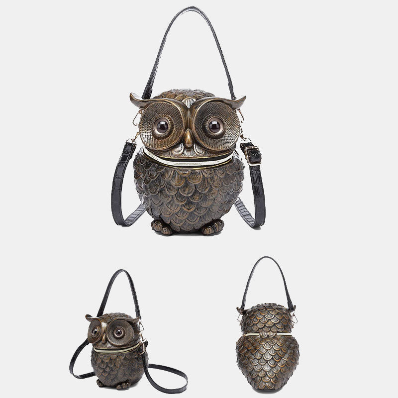 Novelty Owl Shaped Crossbody Bag Purse Unique Party Handbag