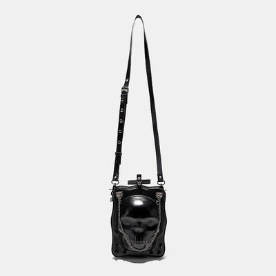 Gothic Handbag Black Skull Cross Design Handbag Crossbody Bag