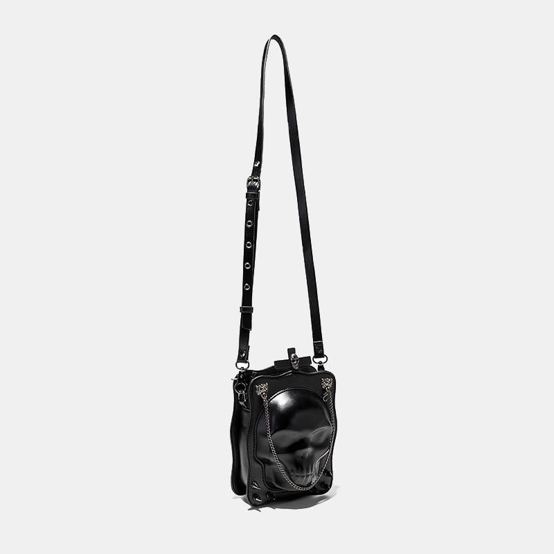 Gothic Handbag Black Skull Cross Design Handbag Crossbody Bag