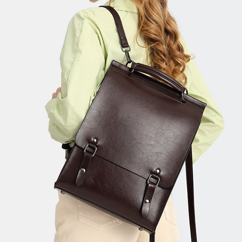 Genuine Leather Women Girls Backpack Rucksack School Bag College Bookbag