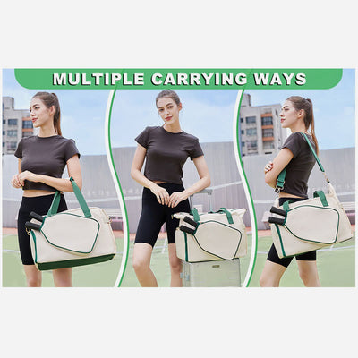 Large Capacity Pickleball Racket Tote Shoulder Bag with Shoe Compartment