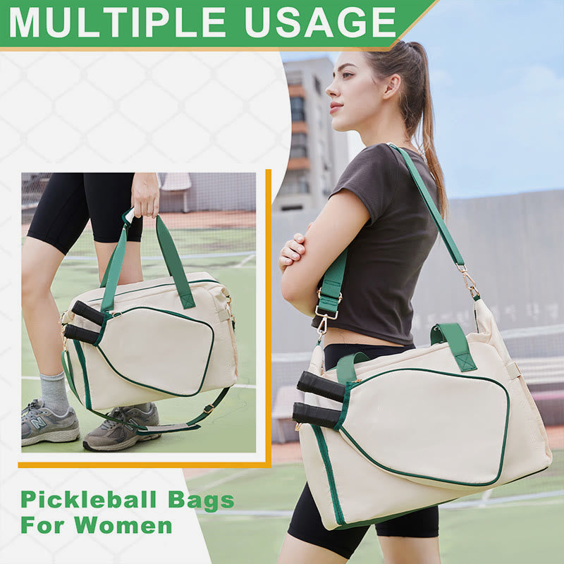 Large Capacity Pickleball Racket Tote Shoulder Bag with Shoe Compartment