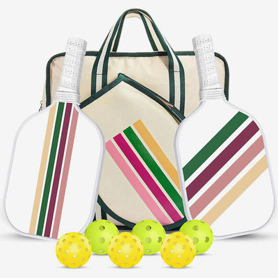 Stylish Stripe Pickleball Tote Bag with Adjustable Strap for Crossbody Handbag