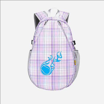 Plaid Print Tennis Racket Bag Backpack with Shoe Compartment