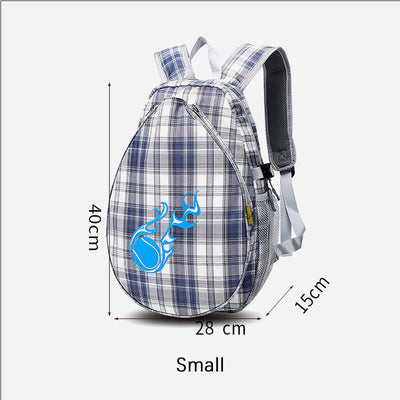 Plaid Print Tennis Racket Bag Backpack with Shoe Compartment