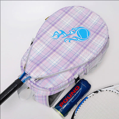 Plaid Print Tennis Racket Bag Backpack with Shoe Compartment