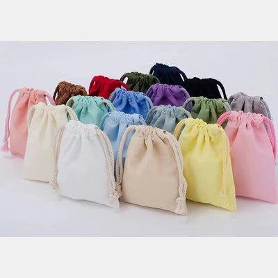 Custom Logo/Image Print Reusable Canvas Drawstring Bag Goodies Party Favour Bag