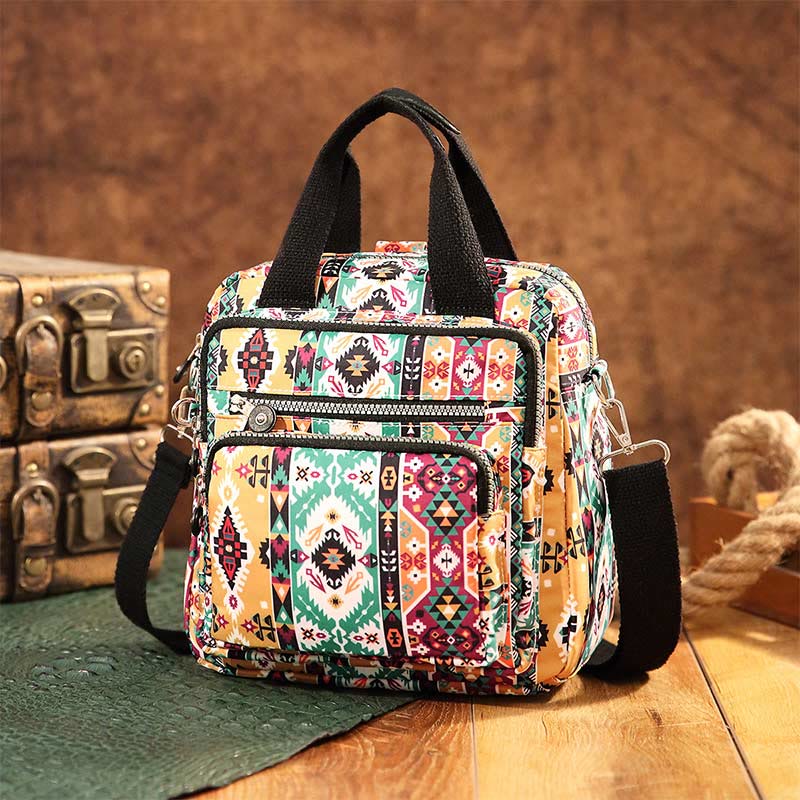 Boho Handbag Crossbody Bag Convertible Backpack Lightweight Nylon Purse