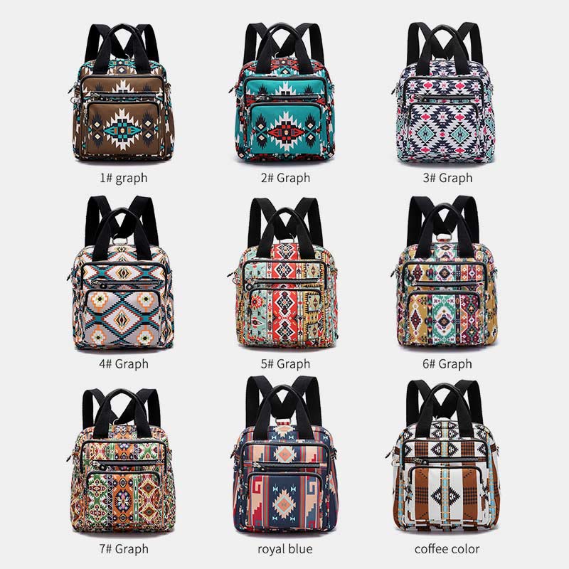 Boho Handbag Crossbody Bag Convertible Backpack Lightweight Nylon Purse