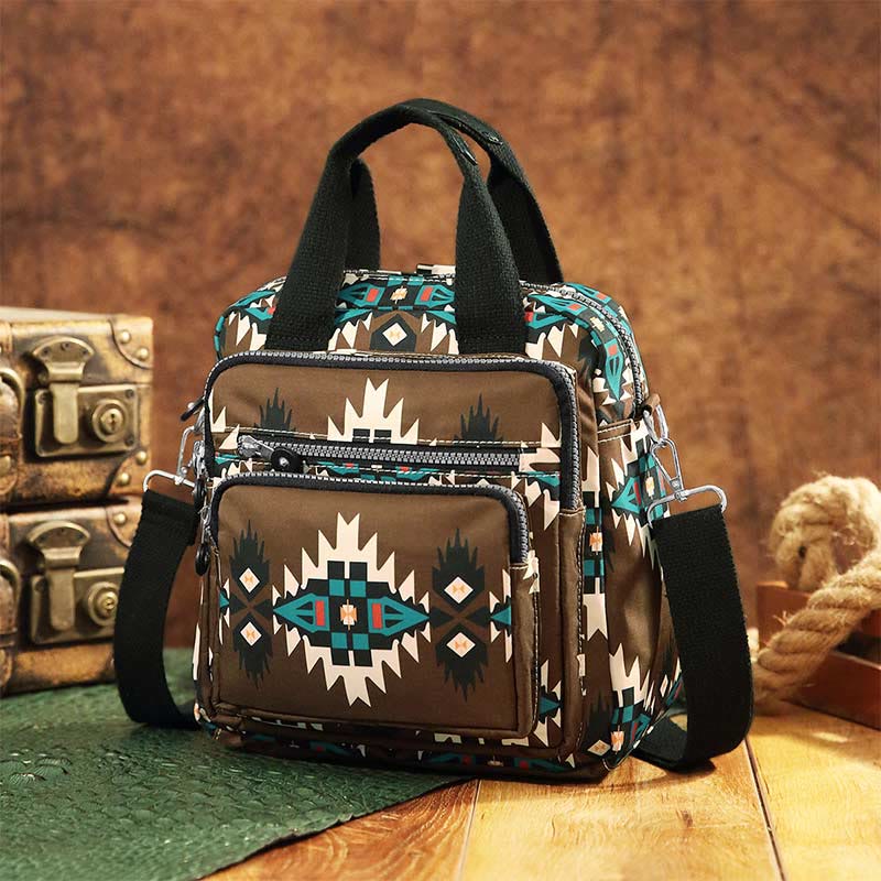 Boho Handbag Crossbody Bag Convertible Backpack Lightweight Nylon Purse