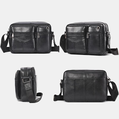 Messenger Bag For Men Business Solid Color Roomy Crossbody Bag