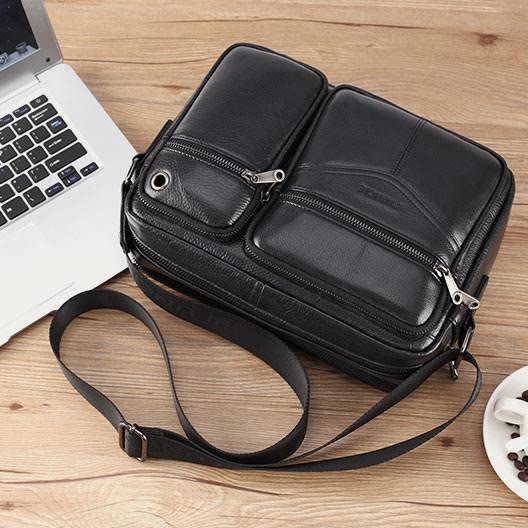 Messenger Bag For Men Business Solid Color Roomy Crossbody Bag